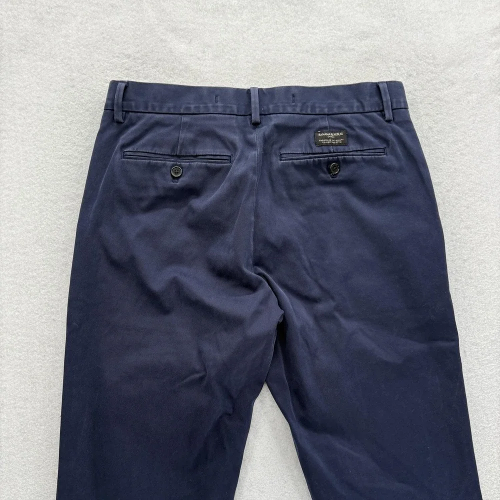 Banana Republic Rapid Movement Chino Pants Mens 31x32 Blue Slim Fit Stretch
